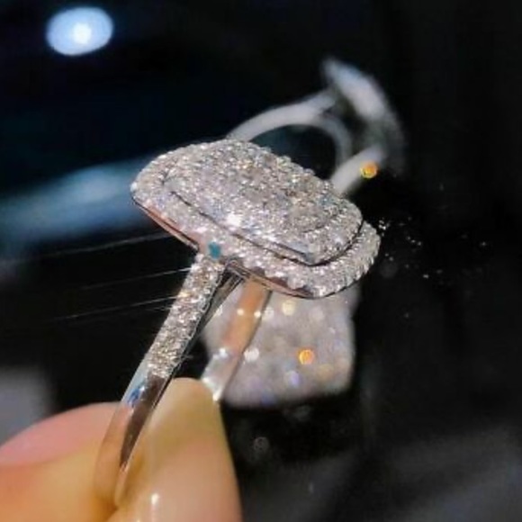 New 925 Sterling silver diamond 💍 ring - Picture 2 of 7